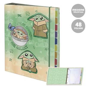 Fichário Colegial 4 Fechos 48Fls Baby Yoda Star Wars Dac