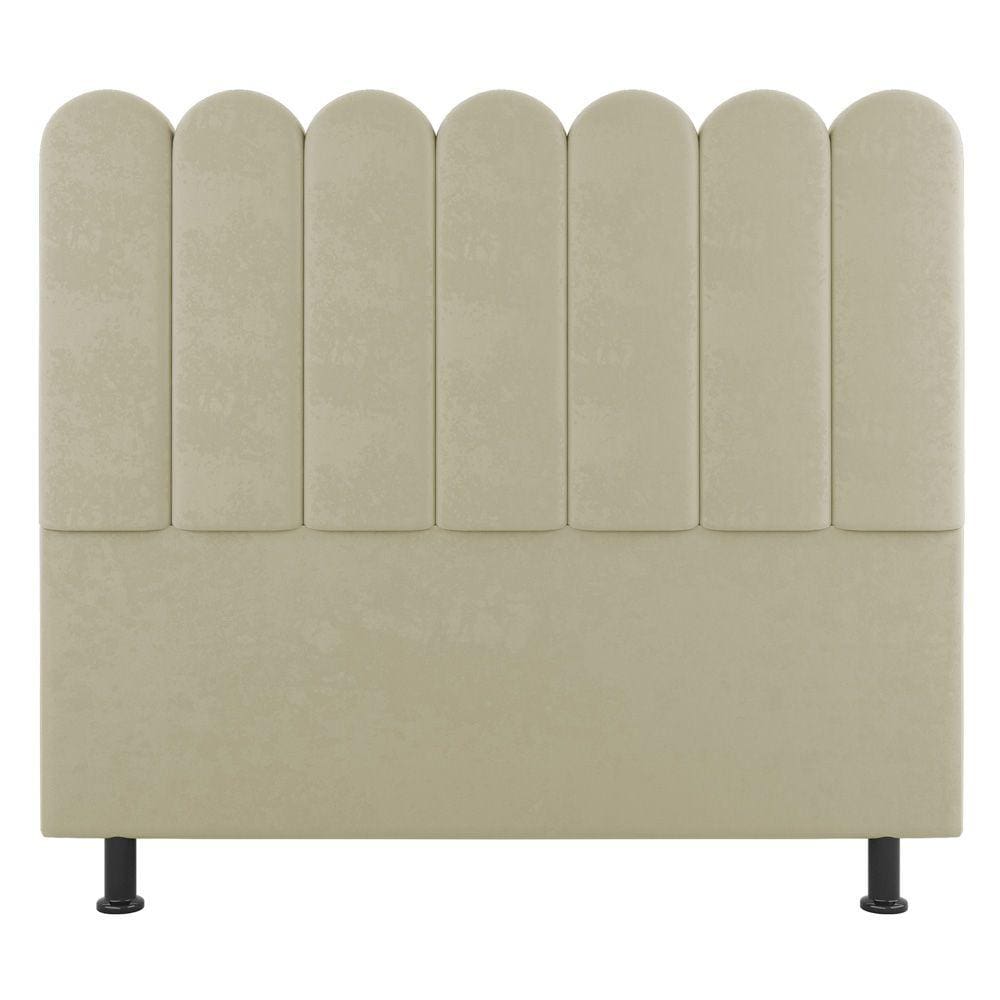 Cabeceira Cama Box Solteiro Lana 100cm Sintético Bege - Abmaza