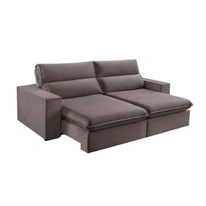 sofá 3 lugares retrátil e reclinável free veludo bege escuro 190 cm