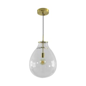 Pendente Caju Dourado Cúpula Vidro 54x40cm E27 Bella St1882