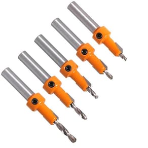 Kit Fresa Escareadora Cabeça Cônica Ajustável Madeira 8Mm