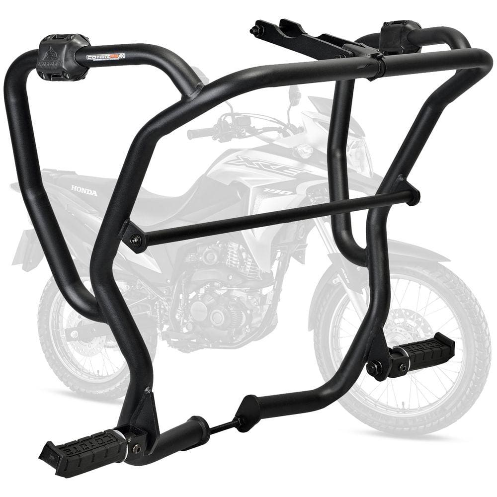 Protetor de Motor e Carenagem Coyote Preto Com Pedais - XRE 190 - Honda
