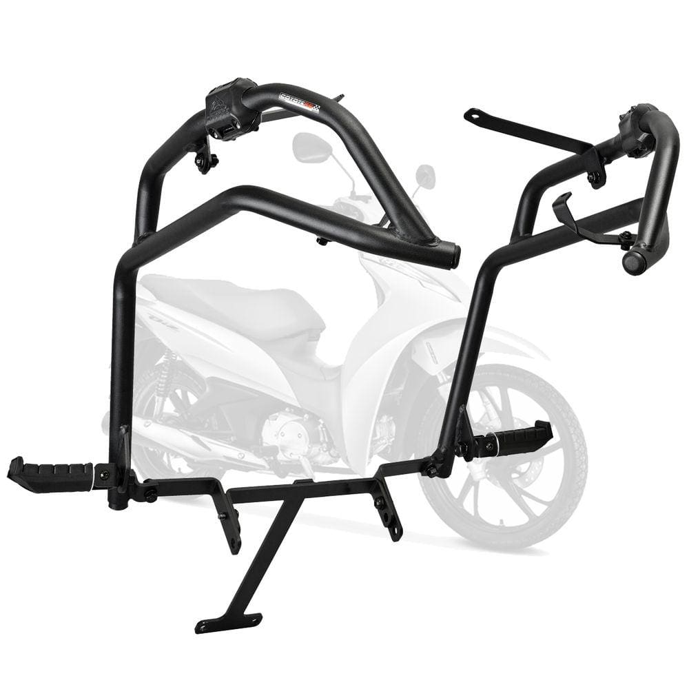Protetor de Motor e Carenagem Coyote Preto com Pedais - Biz 125 - Honda