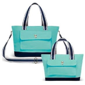 Kit Bolsa Maternidade 2 peças Sarah Sarja Cor Azul