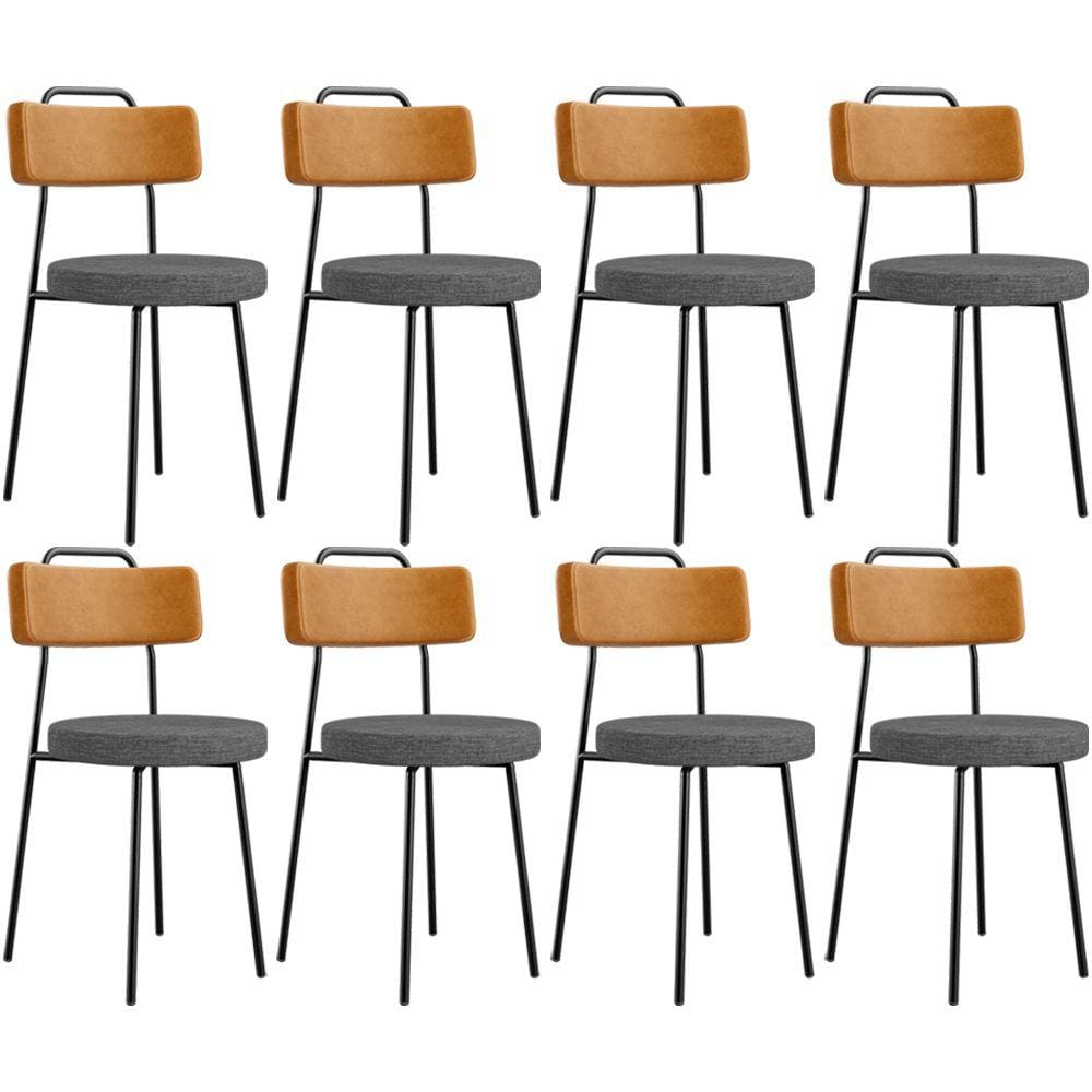 Kit 08 Cadeiras Estofada Sala De Jantar Barcelona L02 Couríssimo Whisky Linho Cinza Escuro - Lyam