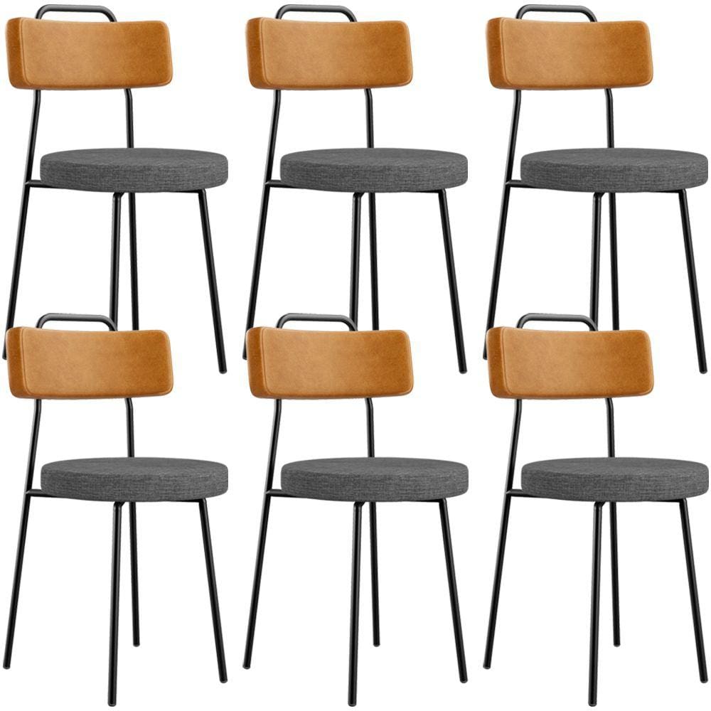 Kit 06 Cadeiras Estofada Sala De Jantar Barcelona L02 Couríssimo Whisky Linho Cinza Escuro - Lyam