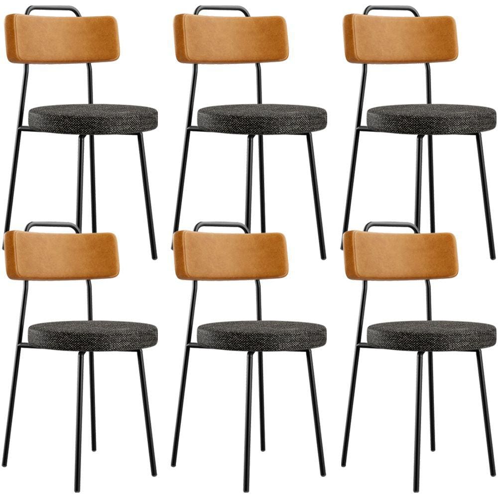 Kit 06 Cadeiras Decorativa Estofada Sala Jantar Barcelona L02 Couríssimo Whisky Linho Chumbo - Lyam