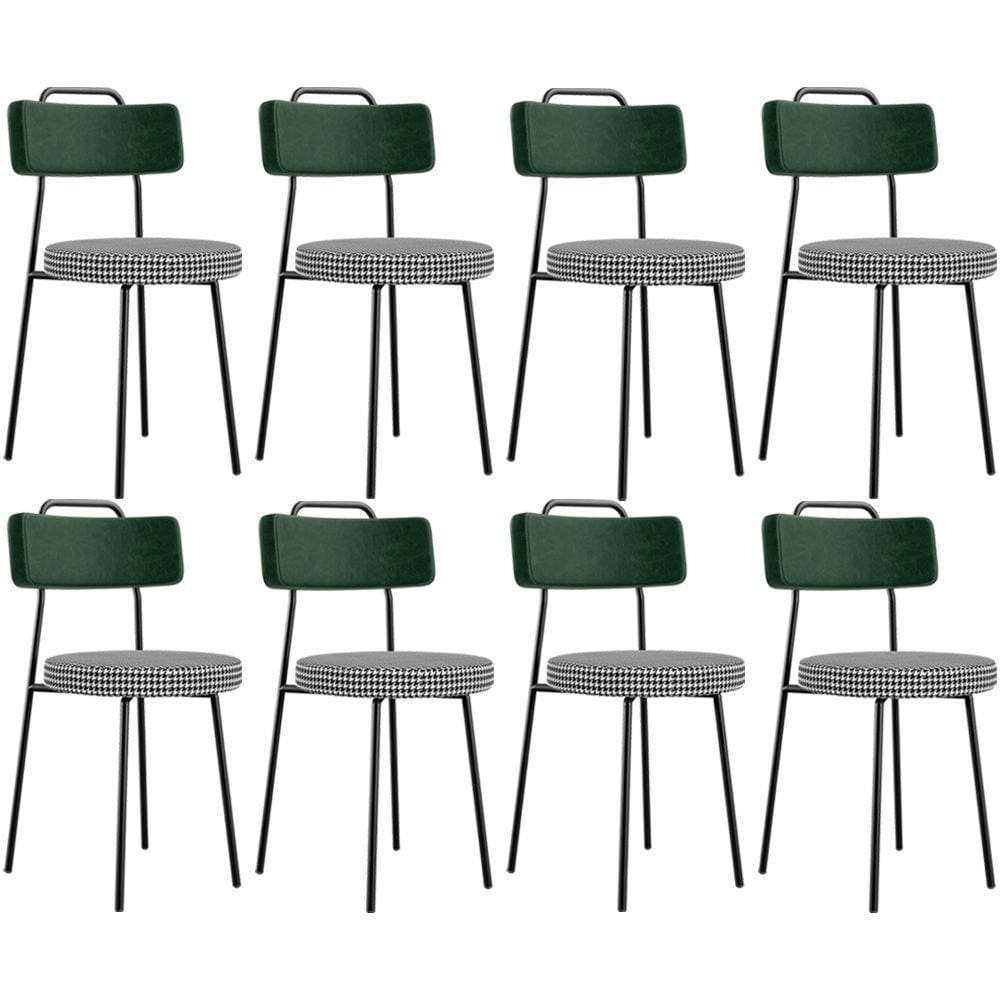 Kit 08 Cadeiras Decorativa Estofada Sala Jantar Barcelona L02 Facto Verde Musgo Pied Poule - Lyam