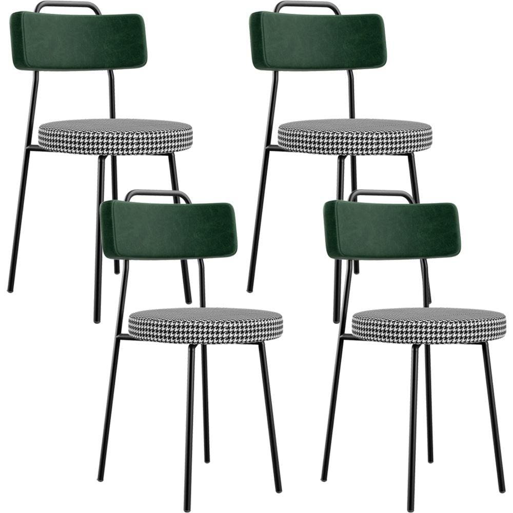 Kit 04 Cadeiras Decorativa Estofada Sala Jantar Barcelona L02 Facto Verde Musgo Pied Poule - Lyam