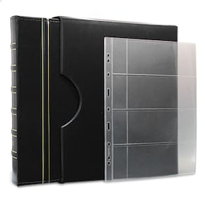Álbum de Luxo Preto 10 Folhas c/ bolso p/ 40 Cédulas 3BZN G