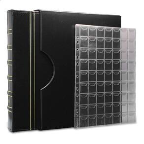 Álbum de Luxo Preto 10 Folhas para 630 Moedas 3BZN G
