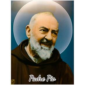 Quadro Santo Padre Pio MDF s/ Moldura (p/ Pendurar) - 30x40 cm