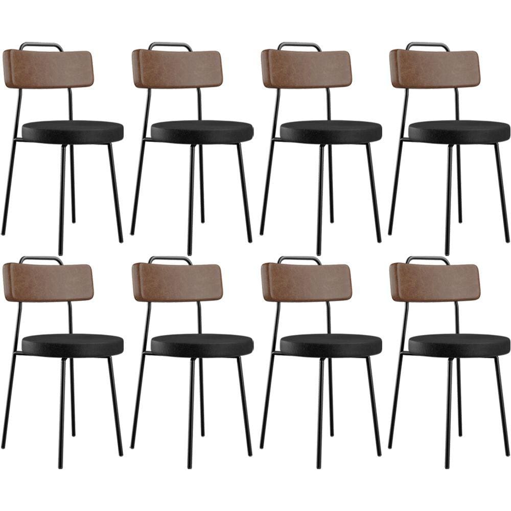 Kit 08 Cadeiras Decorativas Estofada Para Sala Jantar Barcelona L02 Couríssimo Marrom Preto - Lyam
