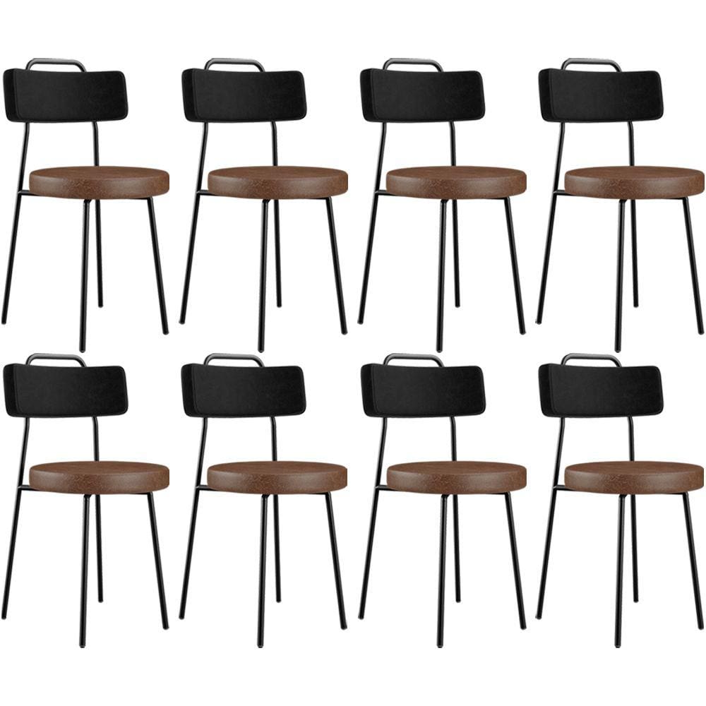 Kit 08 Cadeiras Decorativas Estofada Para Sala Jantar Barcelona L02 Couríssimo Preto Marrom - Lyam