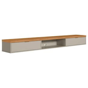 Nicho Suspenso Marisa com Tampo Engrossado Nature e Off White 220x23 cm - D`Rossi