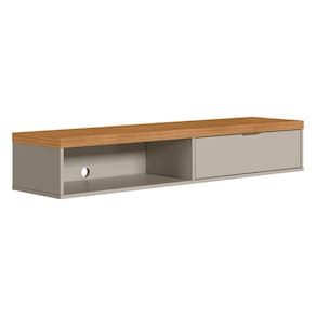 Nicho Suspenso Marisa com Tampo Engrossado Nature e Off White 140x23 cm - D`Rossi