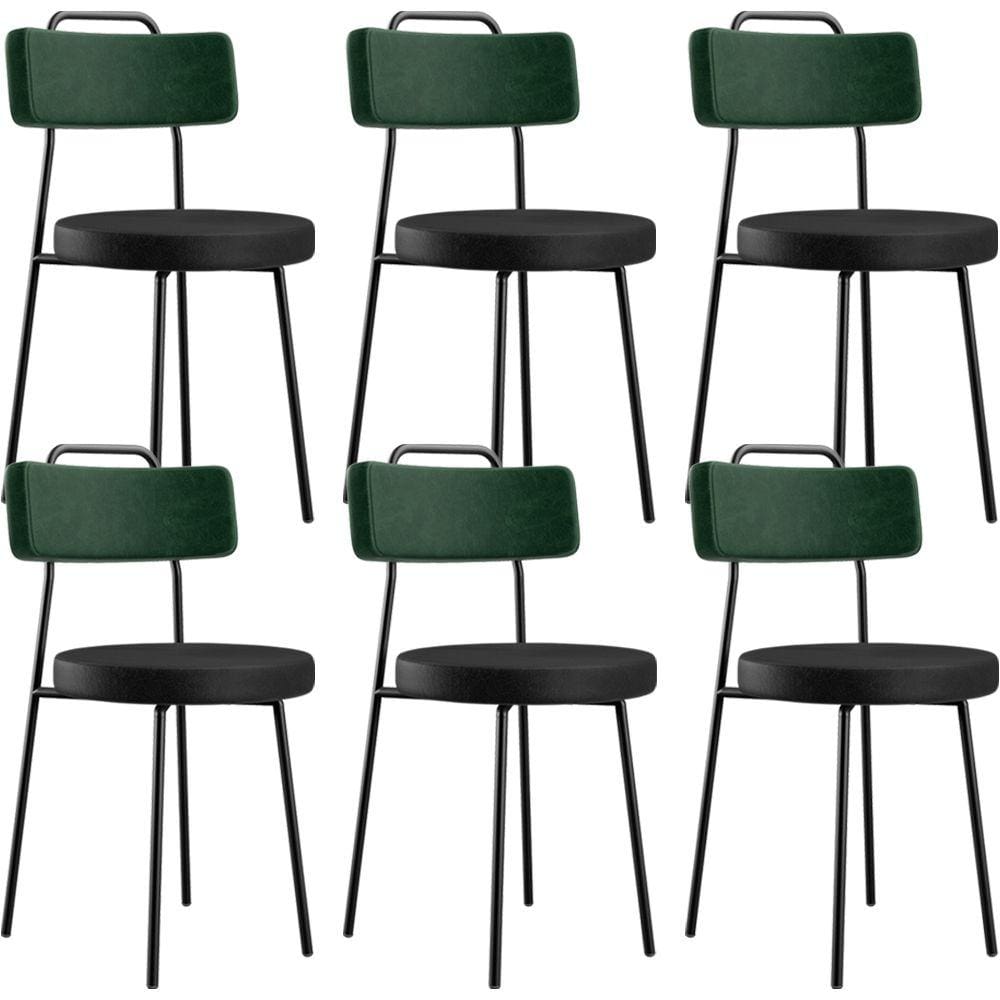 Kit 06 Cadeiras Estofada Para Sala Jantar Barcelona L02 Facto Verde Musgo Couríssimo Preto - Lyam