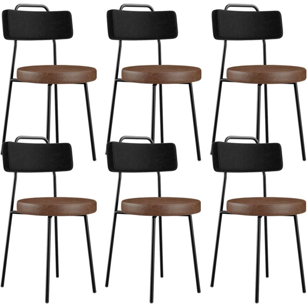 Kit 06 Cadeiras Decorativas Estofada Para Sala Jantar Barcelona L02 Couríssimo Preto Marrom - Lyam