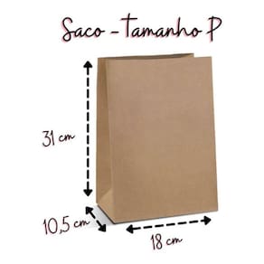 25 Sacos Kraft Ecologico Food Delivery Tam P 31x18x10