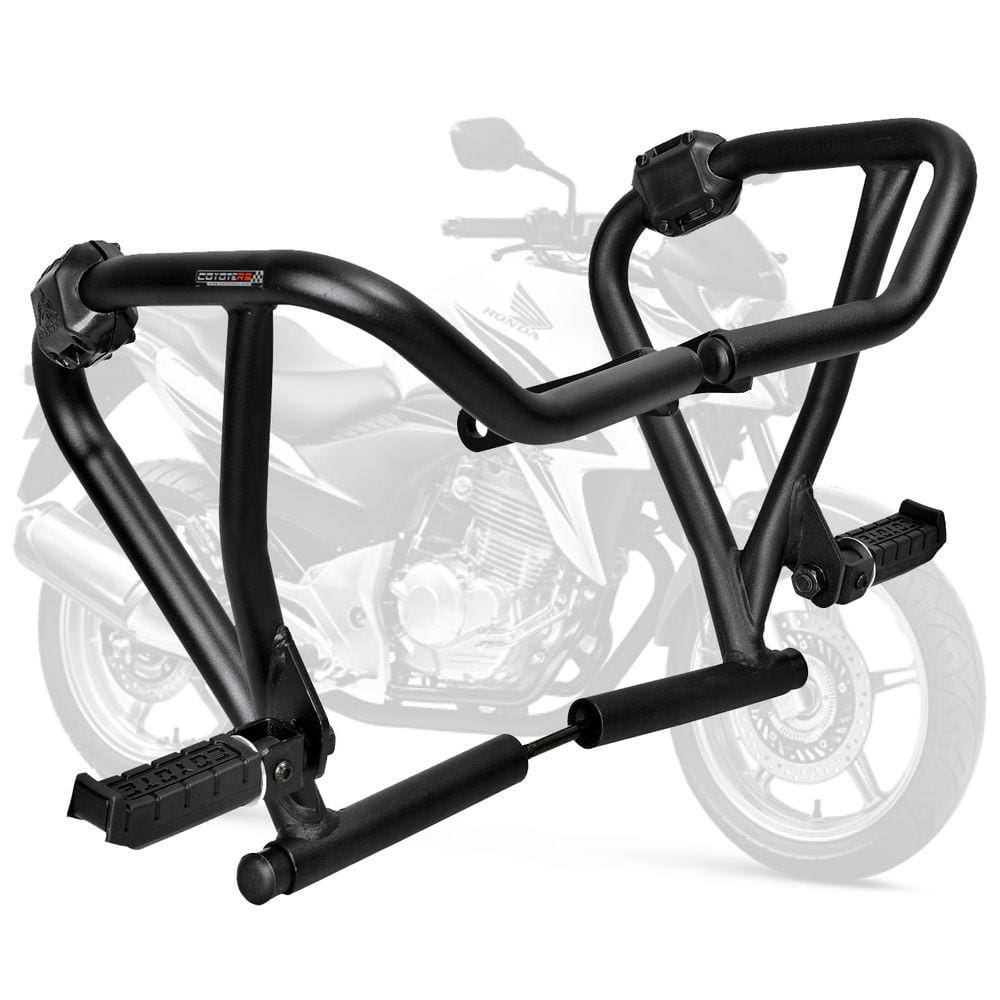 Protetor de Motor e Carenagem Coyote Preto com Pedais - CB 300 R - Honda