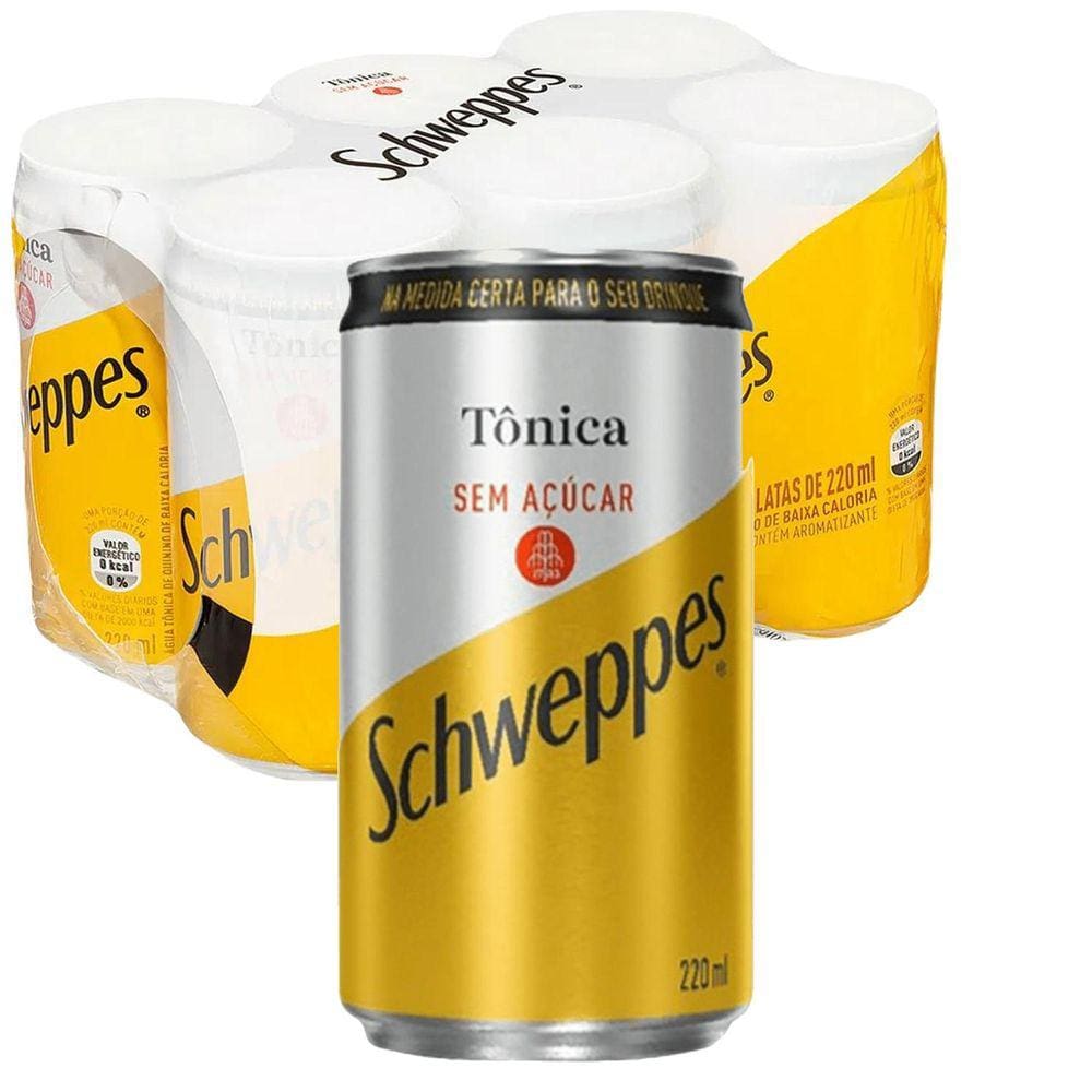 Schweppes Tônica Sem Açúcar 220Ml  6 Latas