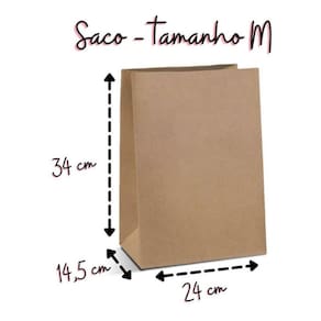 25 Sacos Kraft Ecologico Delivery Embalagem Tam M 34x24x14