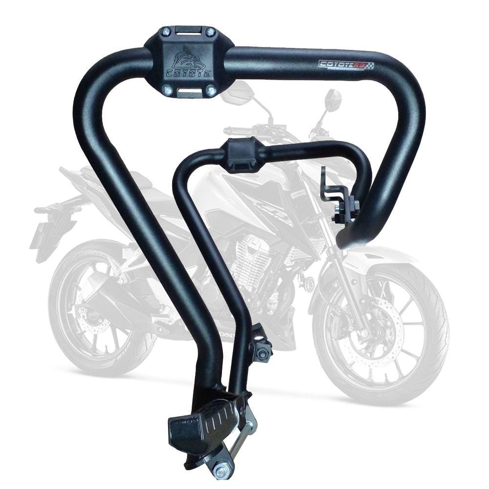 Protetor de Motor e Carenagem Coyote Preto com Pedais - CB 300 F Twister ano 2023 em Diante - Honda