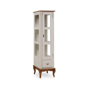 Cristaleira 1 Porta e Laterais em Vidro 2 Prateleiras 60111 Linz Móveis - Off White/Imbuia Glazer