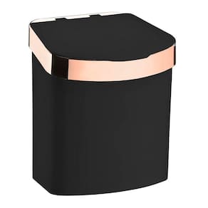 Lixeira 2,5 Litros Cesto Lixo Plástico Para Bancada Pia Cozinha Preto Rose Gold - 521PTR Future