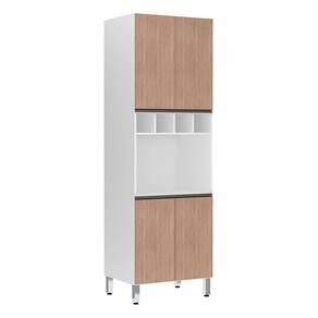 Paneleiro Perola 70 Cm C/ Nicho Microondas Branco C/ Cumaru