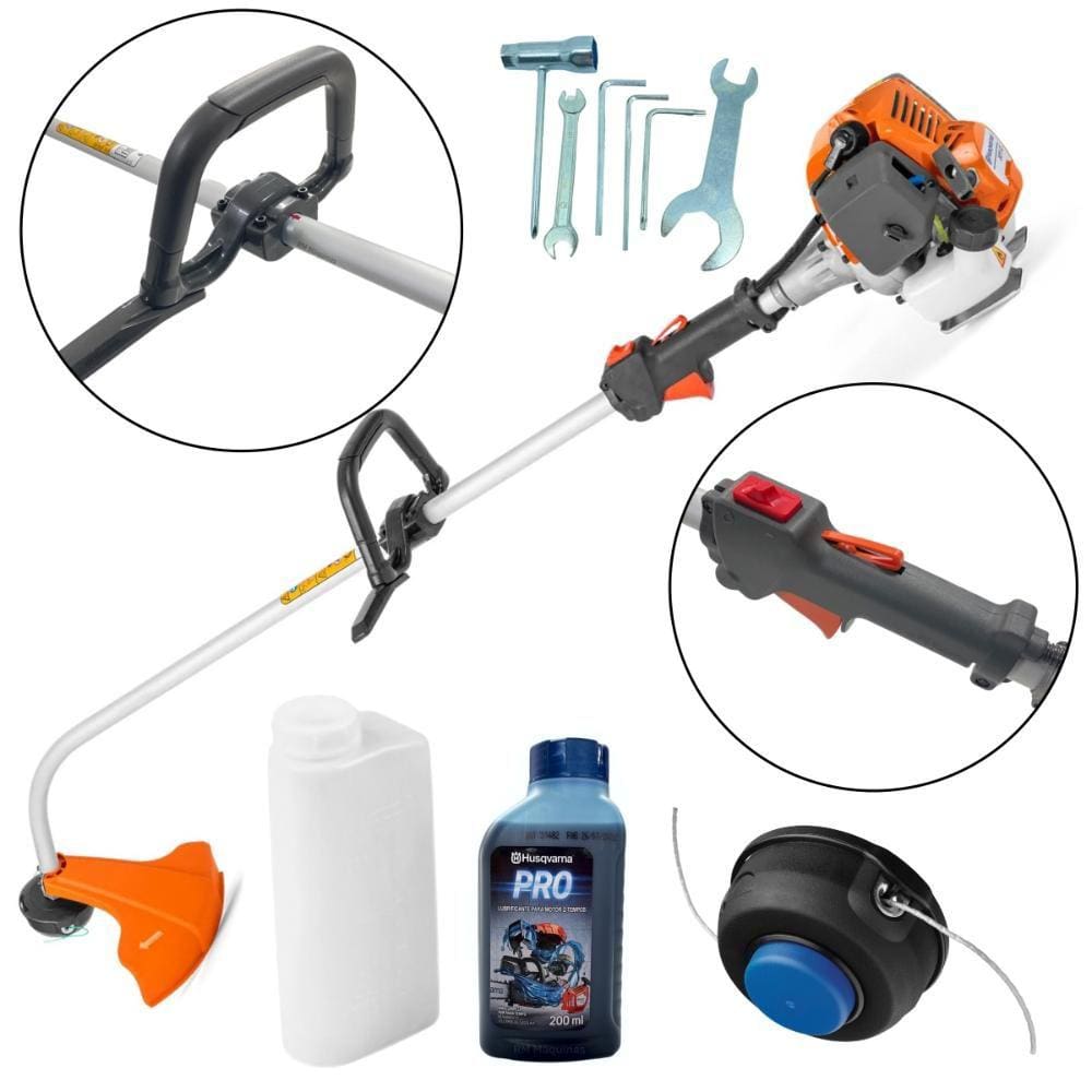 Aparador de Grama Husqvarna Gasolina 321C 25,4cc 1HP Partida Fácil