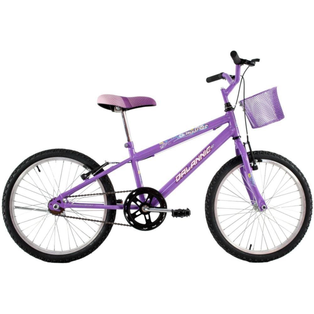 Bicicleta Feminina Aro 20 Melissa com Cestinha cor Violeta