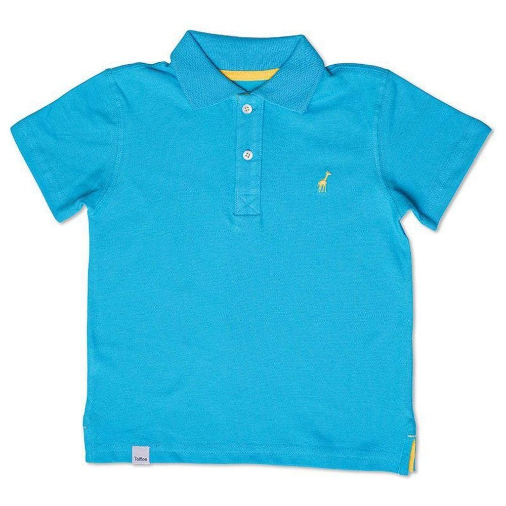 Camiseta Polo Infantil Azul Turquesa Toffee - Nº01
