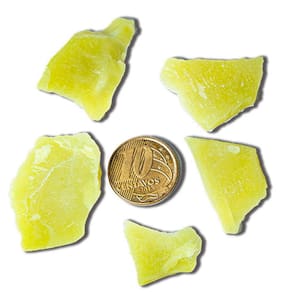 Kit 05 Fragmentos Pedra Bruta Natural Calcedônia Verde 18 gr