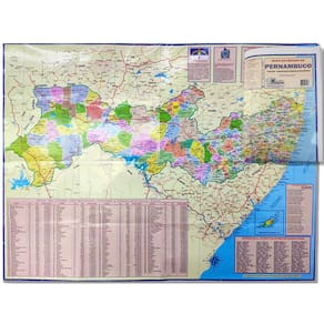 Mapa do Estado de Pernambuco Rodoviário Politico Turístico e Estatístico Multimapas Tamanho 120X90