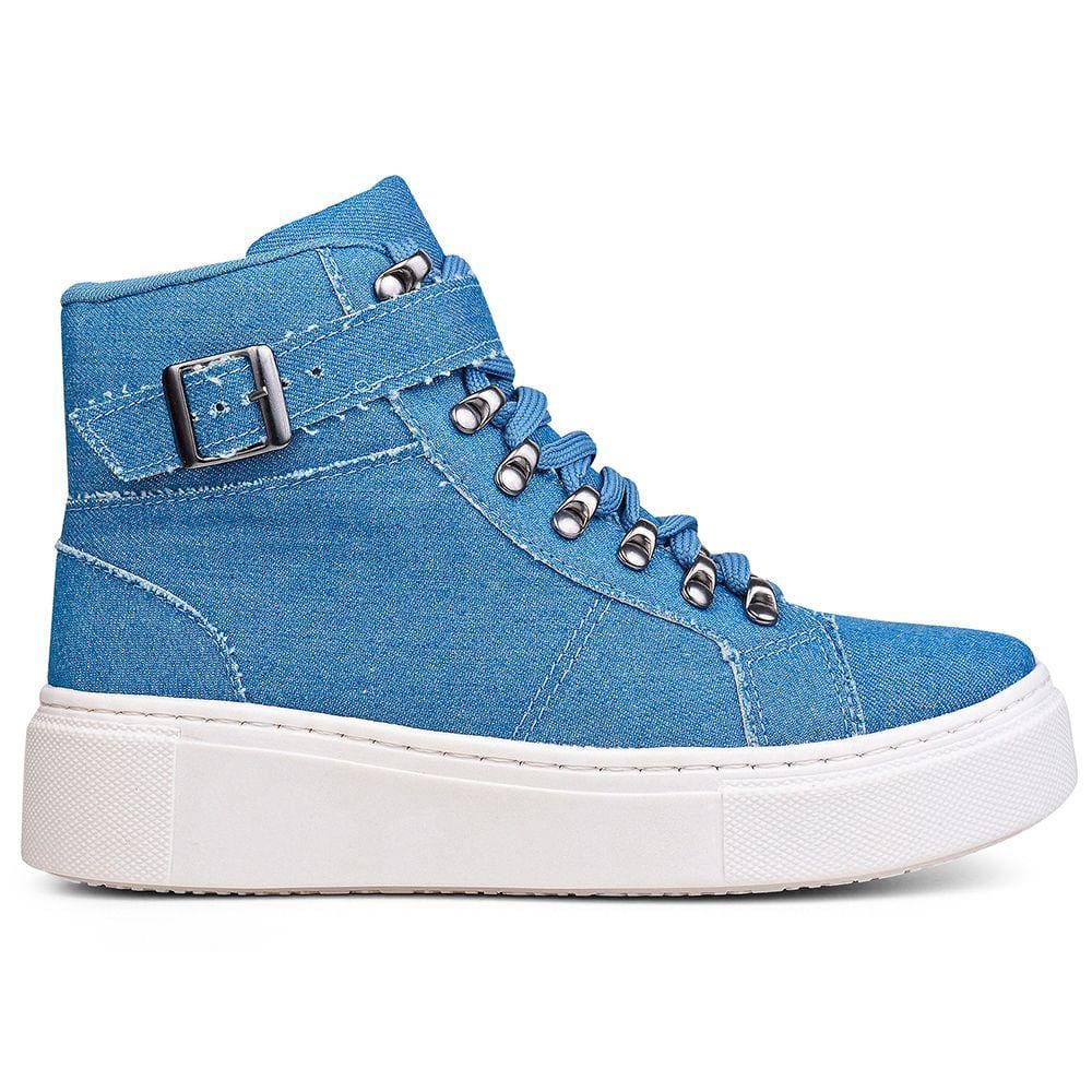 Tenis jeans cano alto hot sale feminino