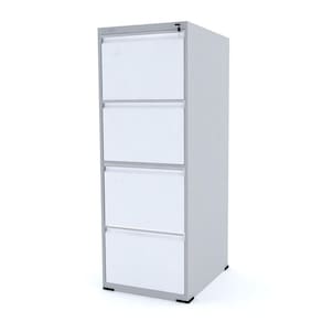 Arquivo De Aço 4 Gavetas Pandin Slm - Cinza/Branco