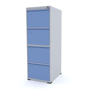 Arquivo De Aço 4 Gavetas Pandin Slm - Cinza/Azul Dalí