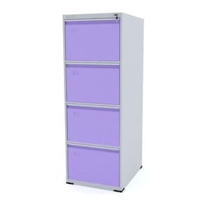 Arquivo De Aço 4 Gavetas Pandin Rptcm - Cinza/Lilás