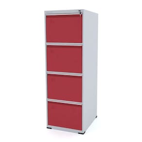 Arquivo De Aço 4 Gavetas Pandin Rptcm - Cinza/Vermelho