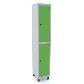 Roupeiro De Aço 1M 02 Portas Pitão Pandin - Cinza/Verde