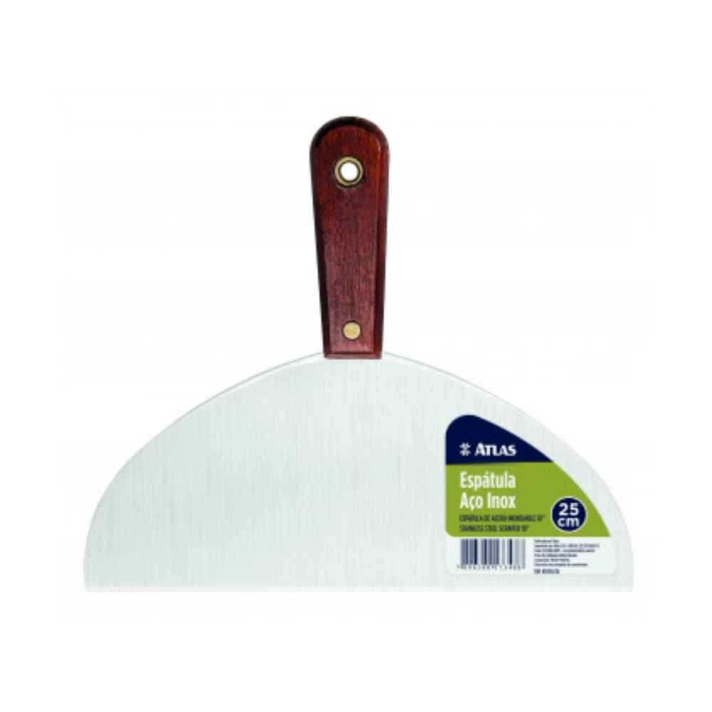Espatula Aco Inox Drywall Massa Corrida Pro 25Cm Atlas At6155/24
