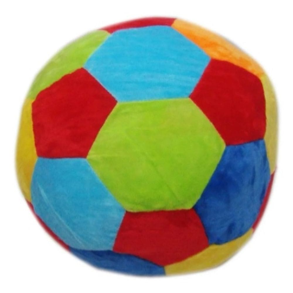 Bola de Futebol Colorida de Pelúcia Vermelha e Preta Grande