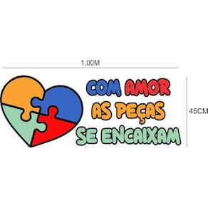 Adesivo De Parede Autismo Com Amor As Peças Se Encaixam
