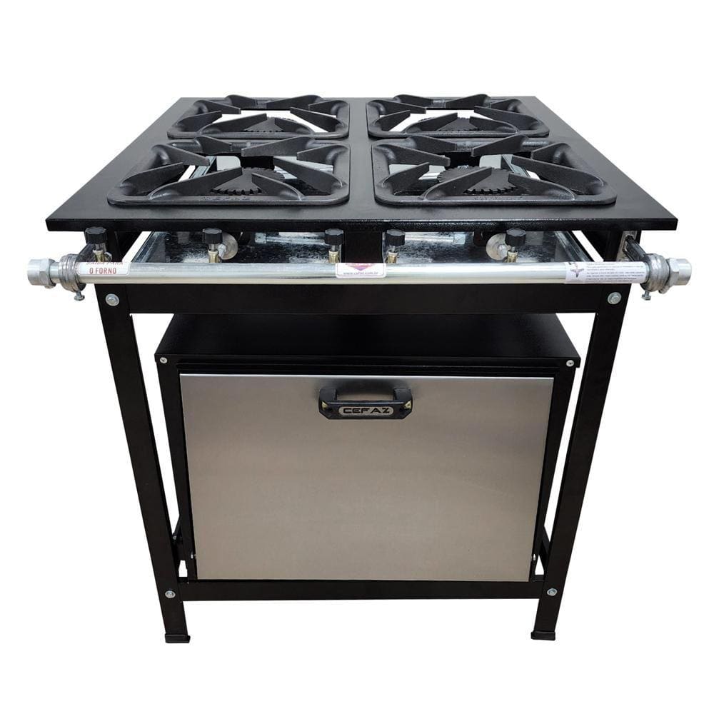 Fogão 4 Bocas Simples Cefaz com Forno Linha Gold Alta Pressão CFZG-128