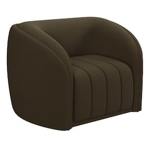 Poltrona Decorativa para Sala 112cm Meris M22 Veludo Marrom - Mpozenato