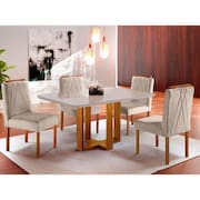 Conjunto Jantar / conjunto mesa cadeira cozinha / Conjunto de Mesa Berlim e  Cadeira Madri