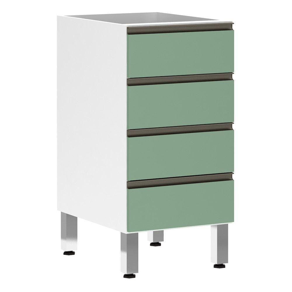 Balcão Sem Tampo 40cm Branco Com Verde Jade