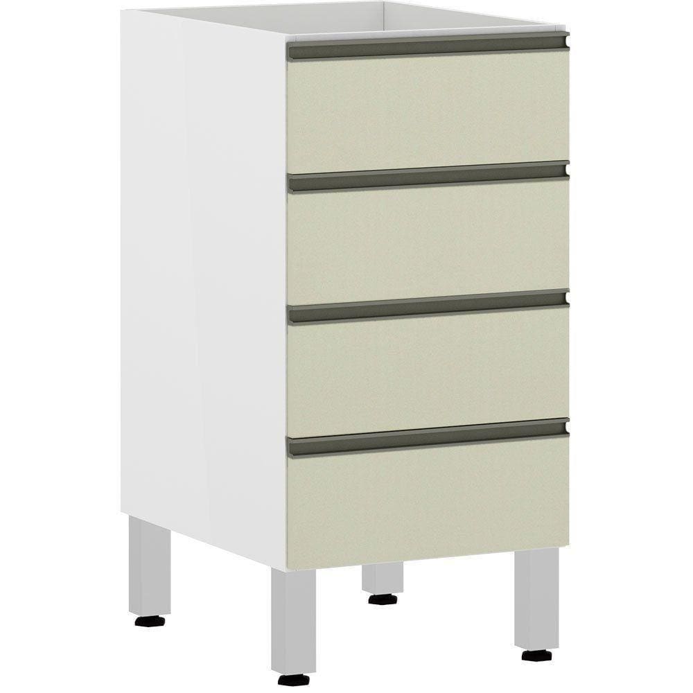 Balcão Sem Tampo 40cm Branco Com Kashmir