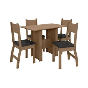 Conjunto Mesa de Jantar Milano 1,08m com 4 Cadeiras  Carvalho/Preto - Poliman